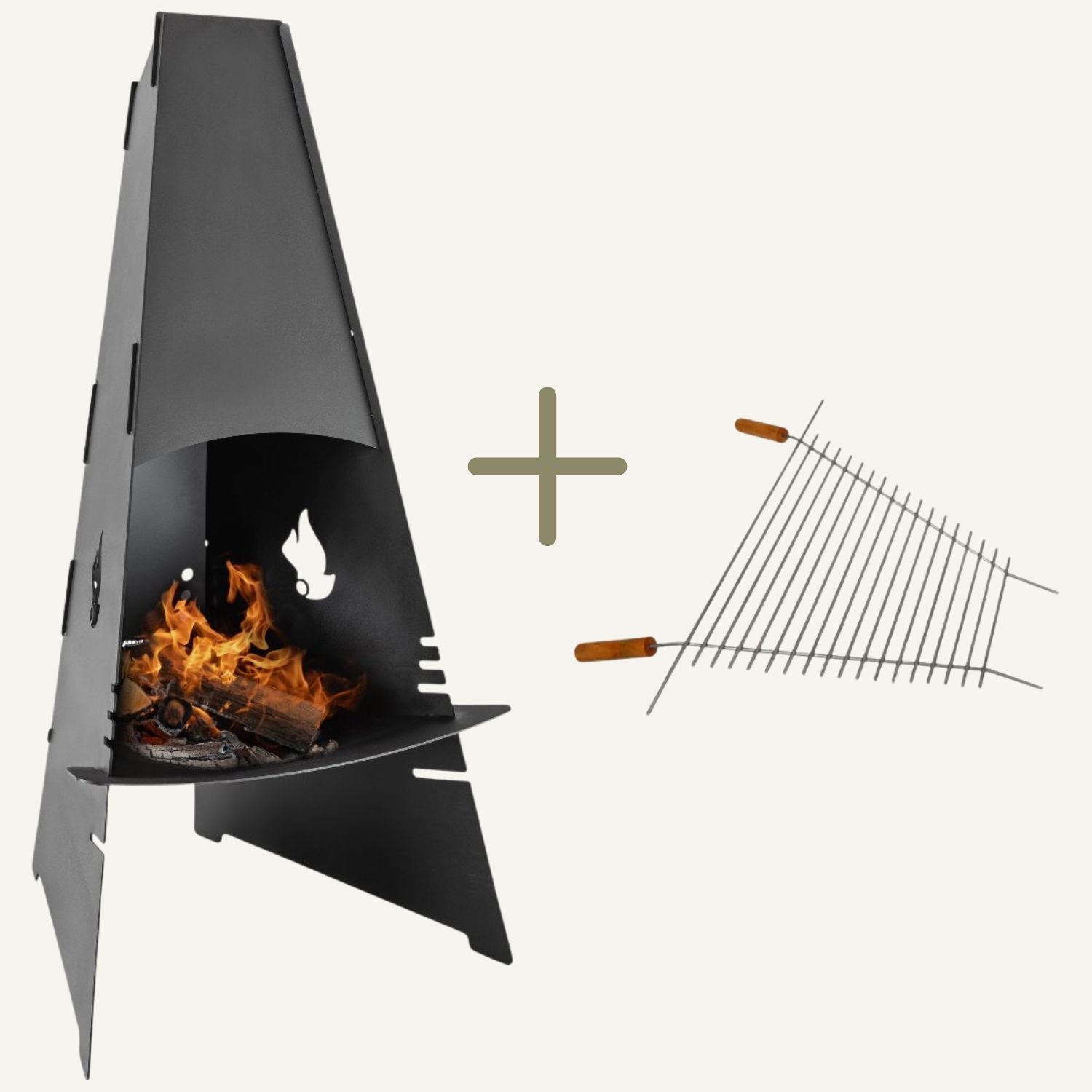 Aduro Außenkamin inkl. Grillrost, schwarz