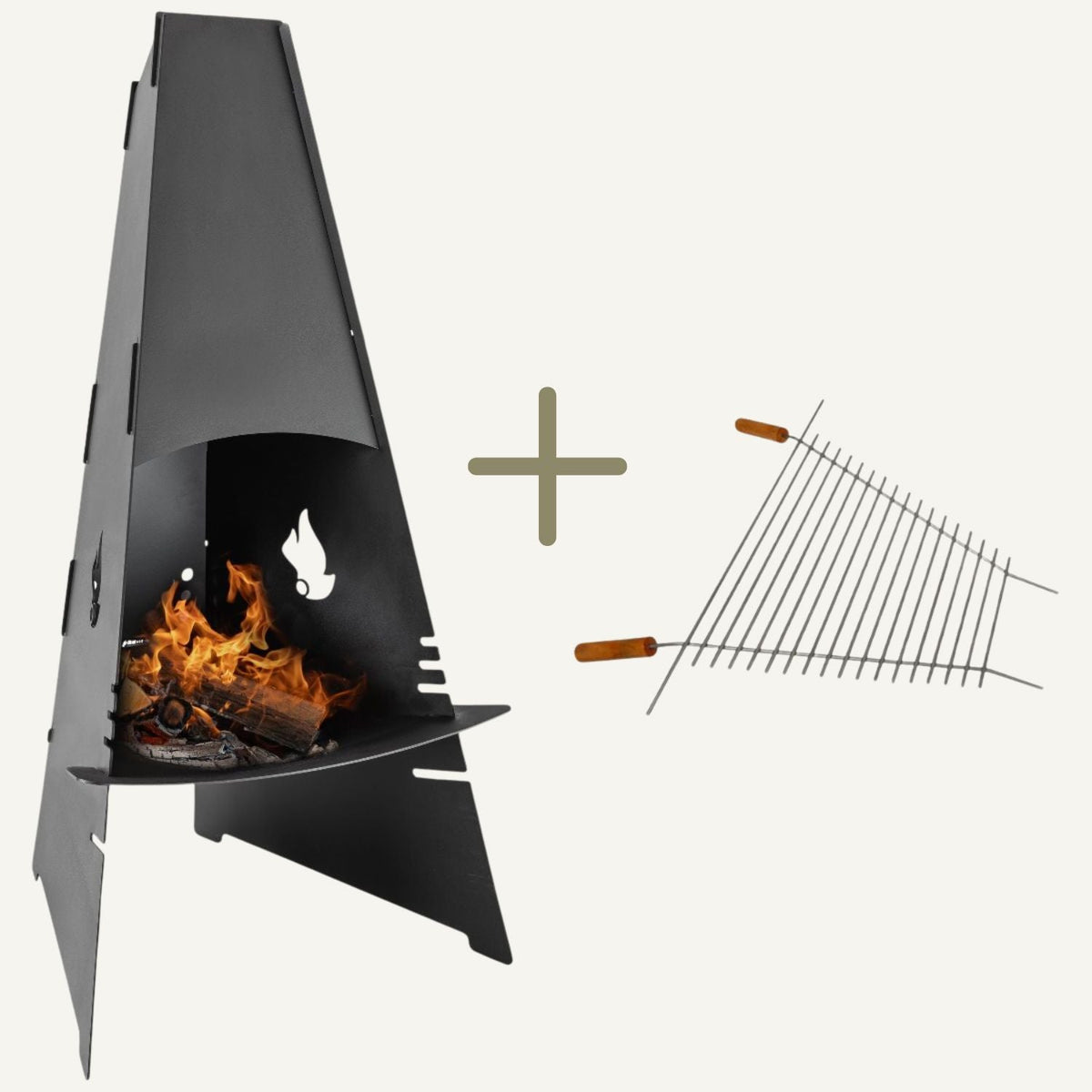 Udepejs inkl grillrist sort