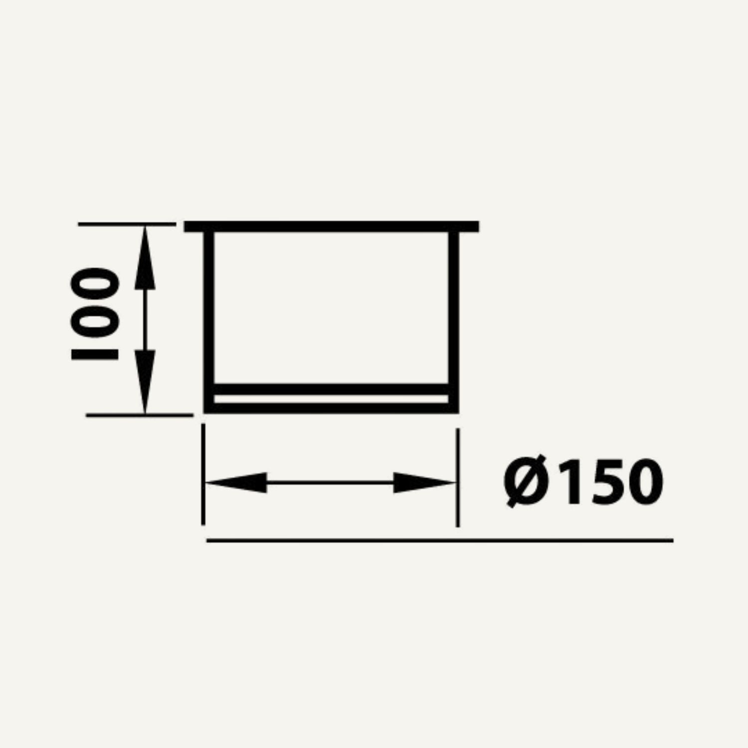 Illustration murbøsning enkelt 100 mm