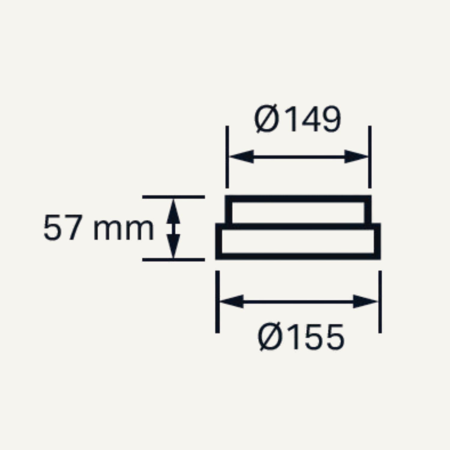 Illustration reduktion Ø149 til Ø1155 mm