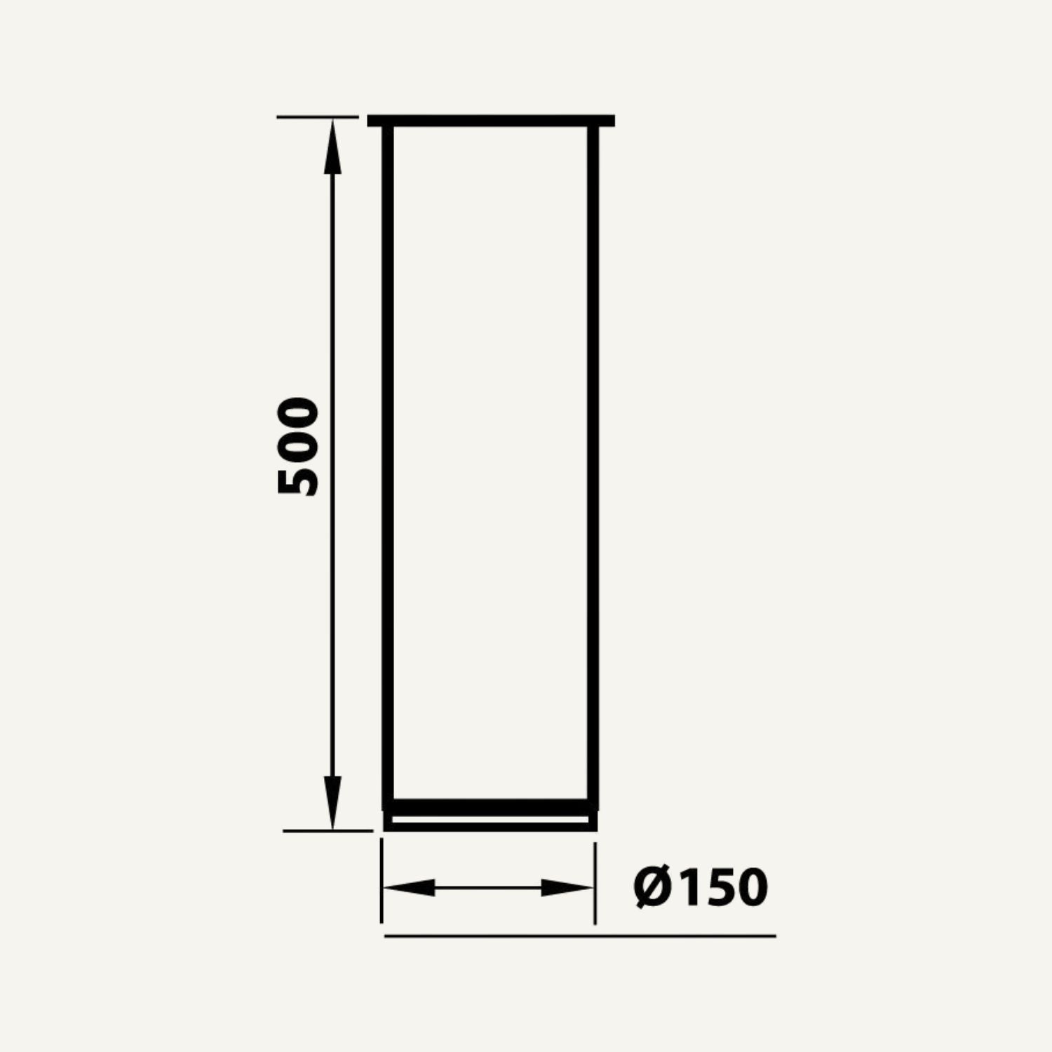 Illustration murbøsning enkelt 500 mm