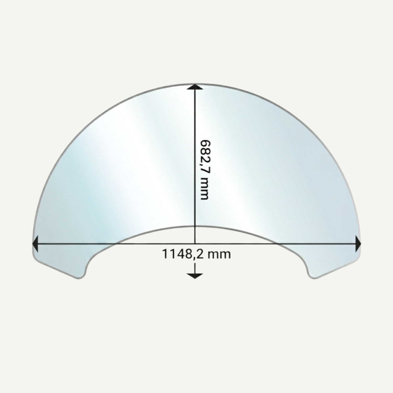Ellipse formet gulvplade i glas