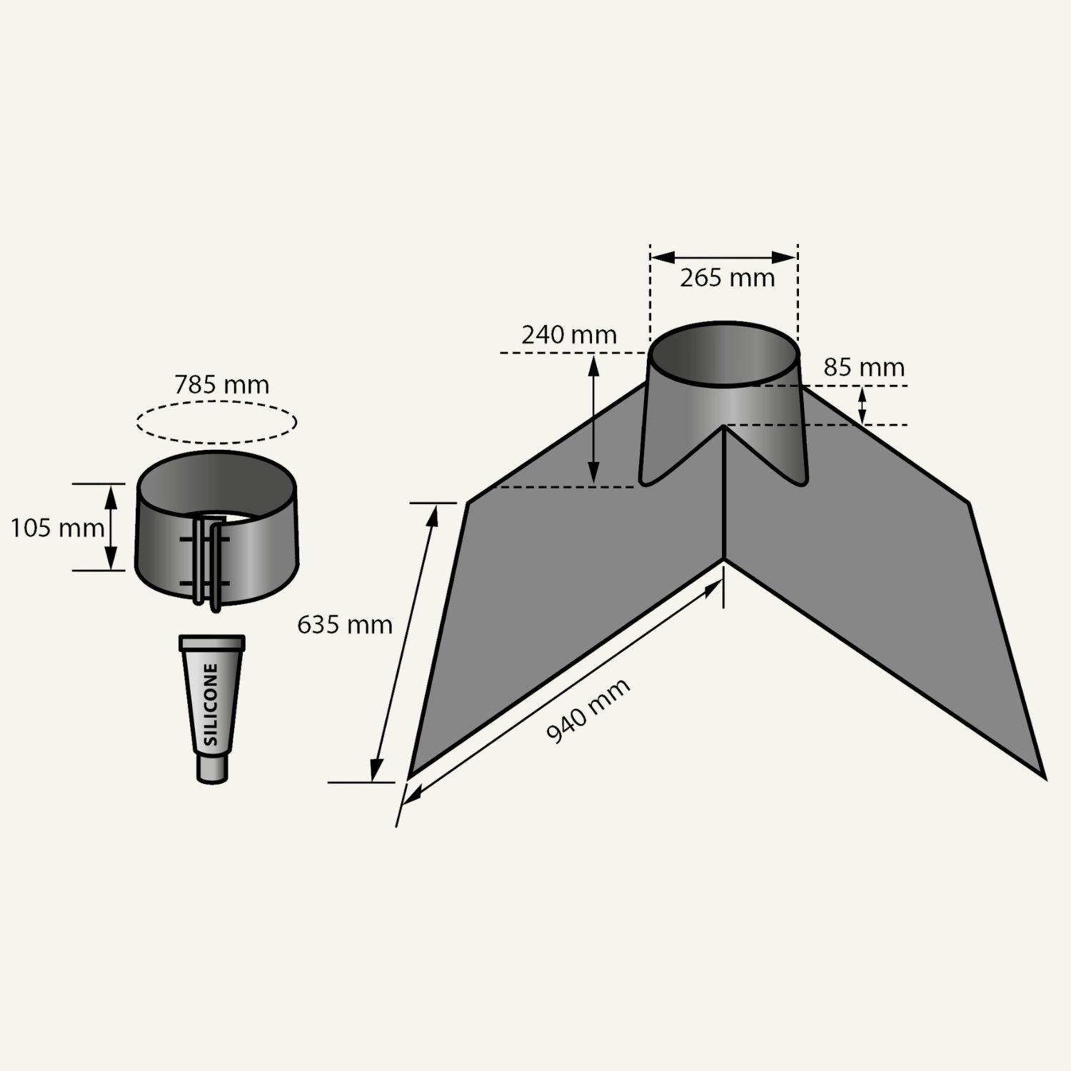 Illustration af taginddækning af eco flex