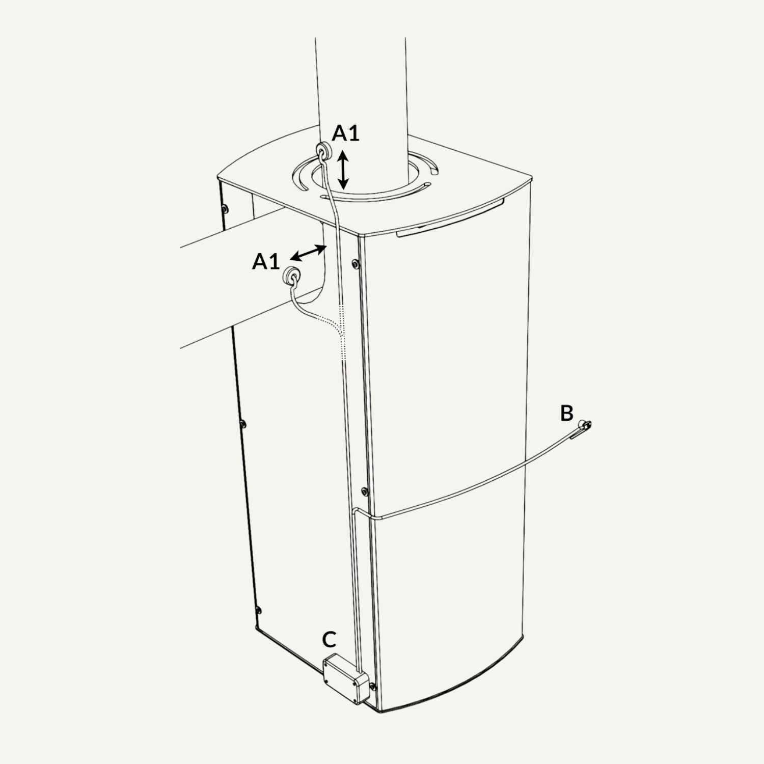 Illustration af installation af Aduro smart respons