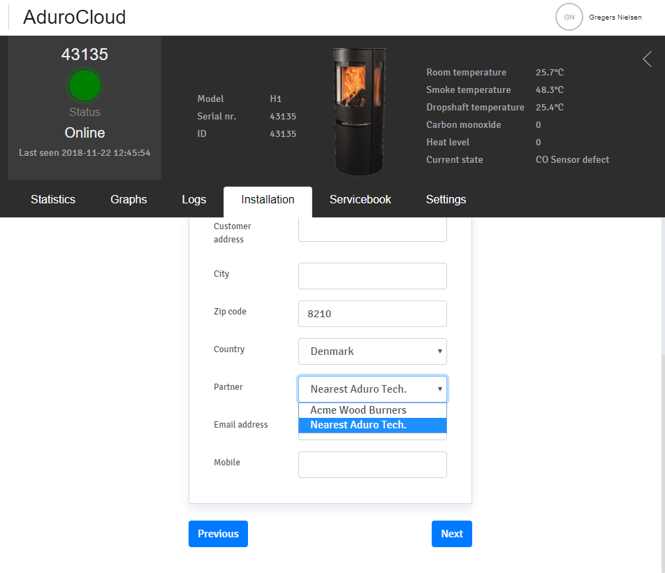 Tilføjelse af partner i Aduro Cloud