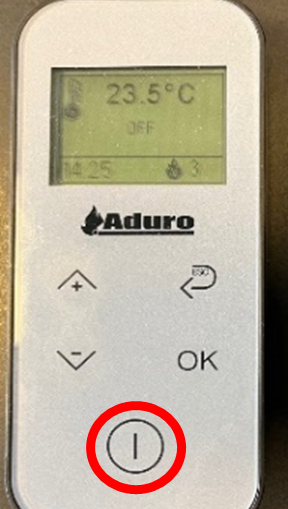 Markering af afslut på fjernbetjening til Aduro P5