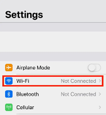 Markering af Wi-Fi indstillinger på smartphone
