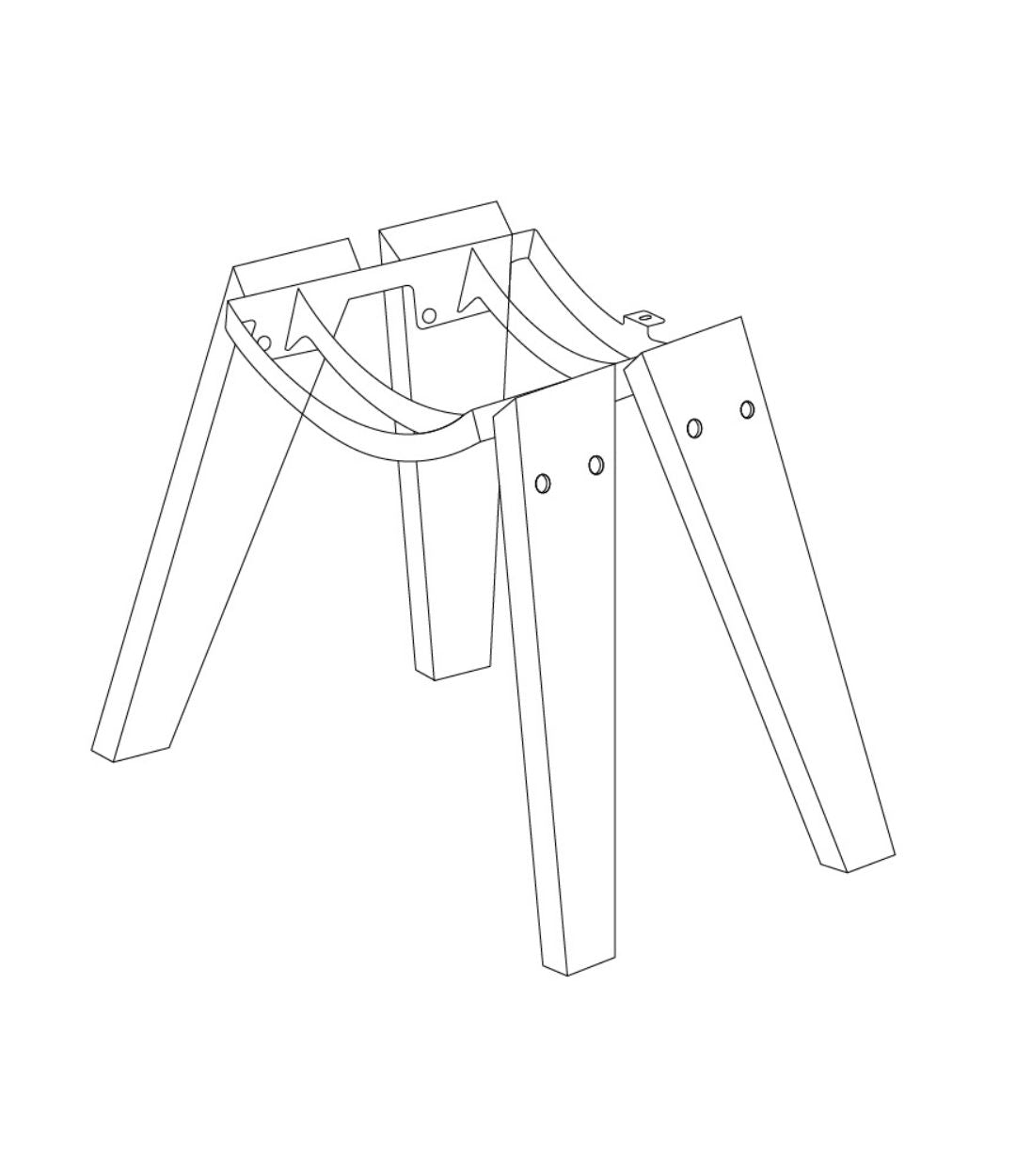 Illustration af egetræsben til biopejs