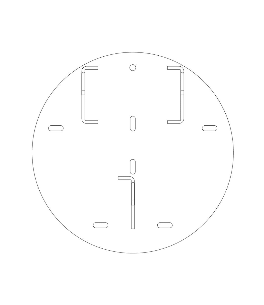 Illustration af vægbeslag til biopejs