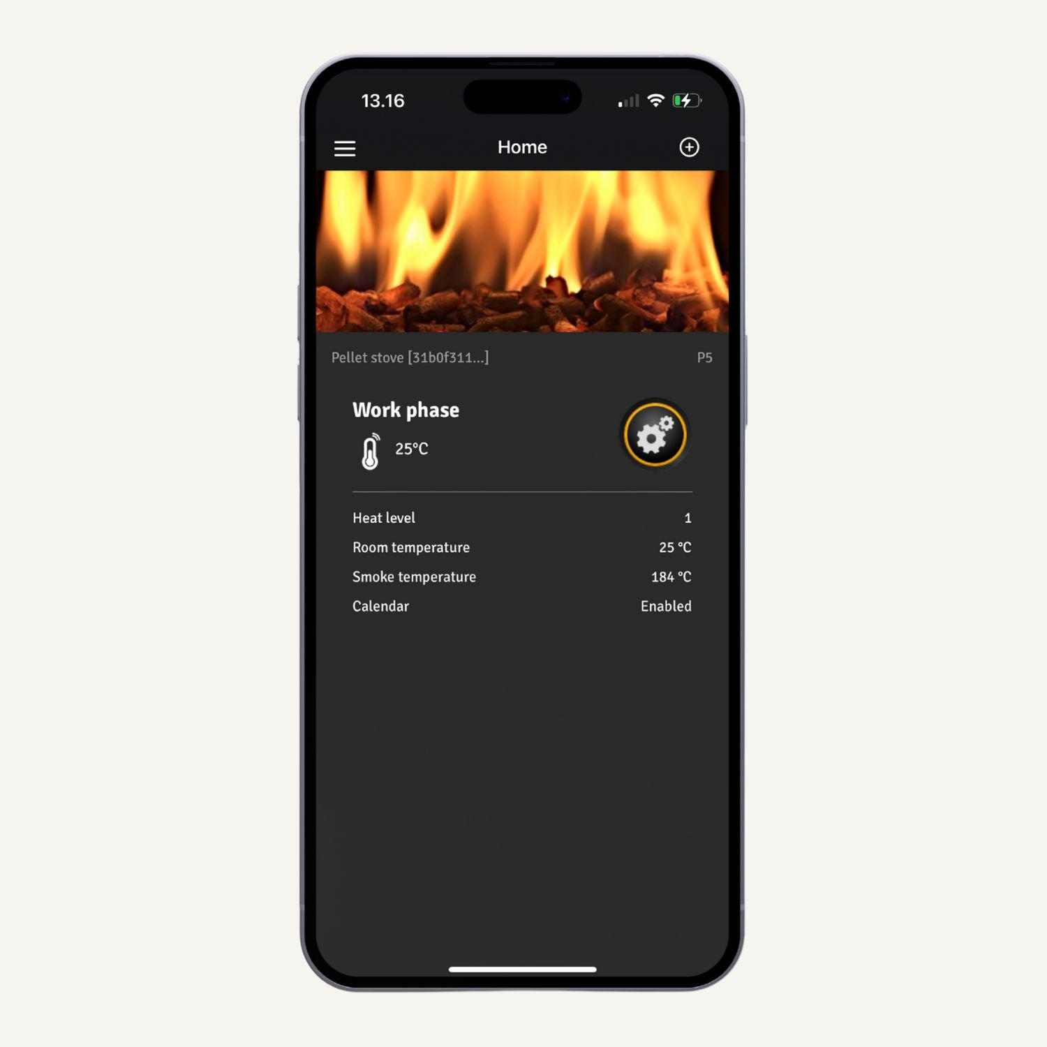 Smartphone med app åben