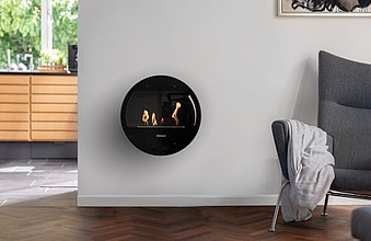 Bio stove on wall